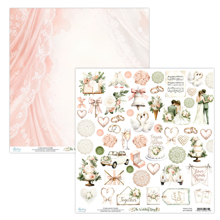 Mintay The Wedding Day 12" x"12 Scrapbook Paper MT-TWD-09