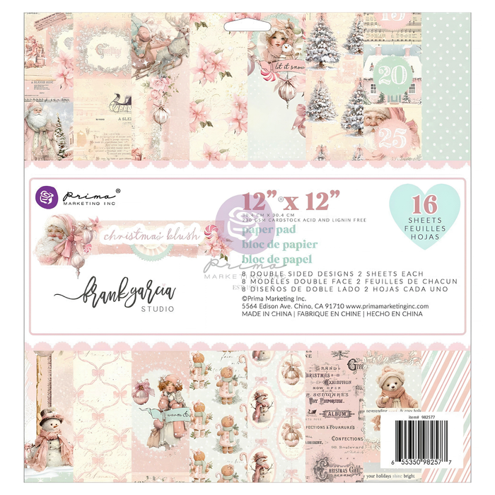 Prima Marketing Christmas Blush 12" x 12" Paper Set