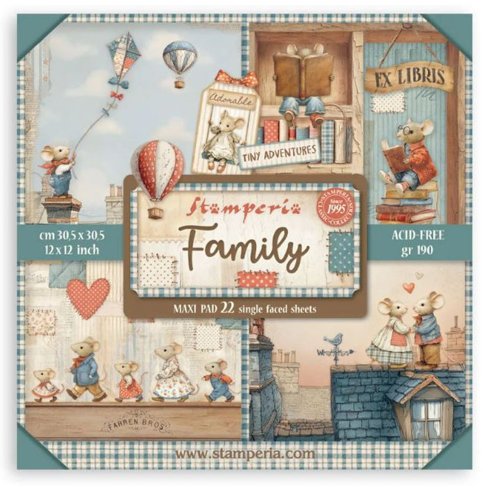 Stamperia Family 12" x 12" Single Faced Maxi Paper Pad