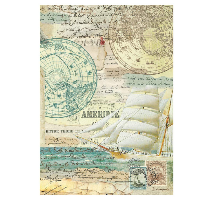 Stamperia Around The World A4 Rice Paper Sailing Ship