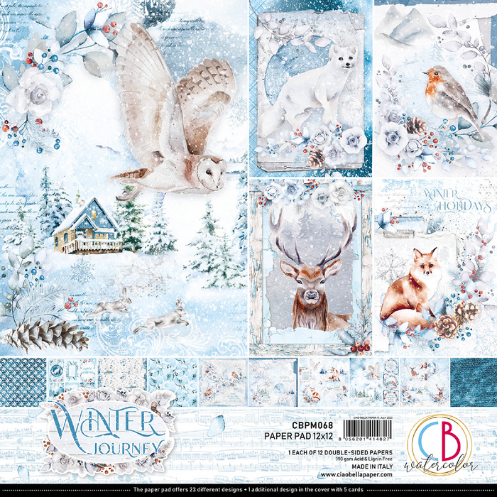 Ciao Bella Winter Journey Paper Pad 12x12 12/Pkg