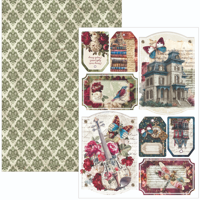 Ciao Bella Paper Bohemian Burgundy A4 Scrapbooking Paper Set