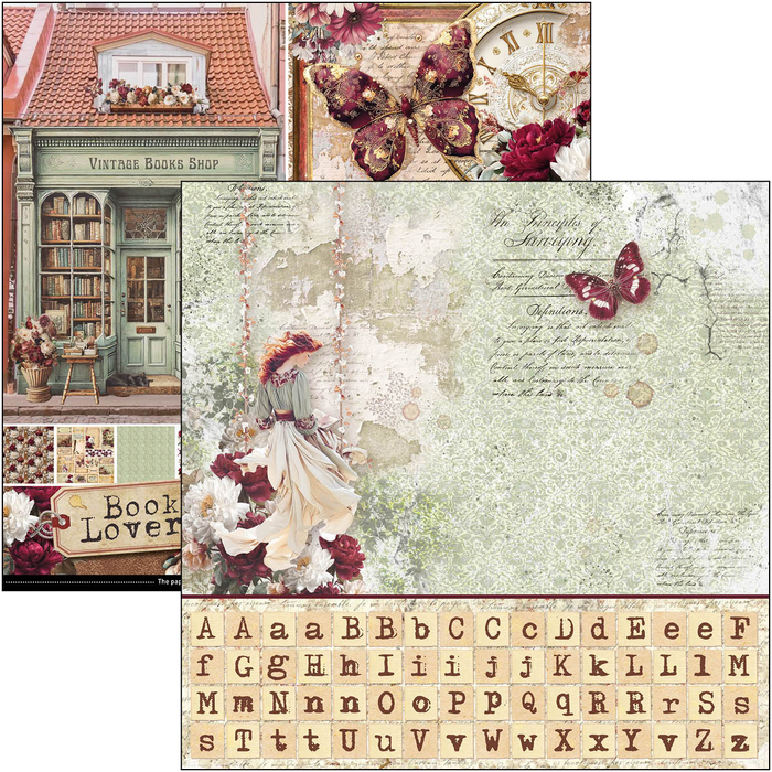 Ciao Bella Book Lovers 12" x 12" Patterns Scrapbooking Paper Set
