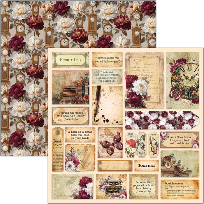 Ciao Bella Book Lovers 12" x 12" Patterns Scrapbooking Paper Set