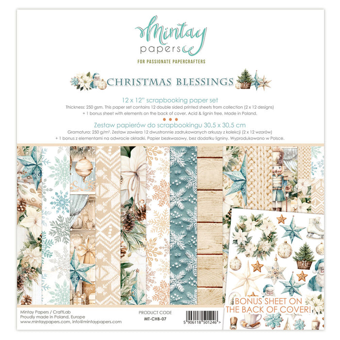 Mintay Christmas Blessings 12" x"12 Scrapbooking Paper Set