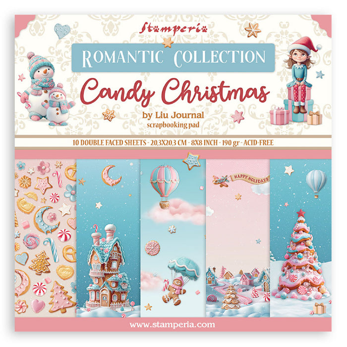 Stamperia Candy Christmas 8" x 8" Scrapbooking Paper Pad