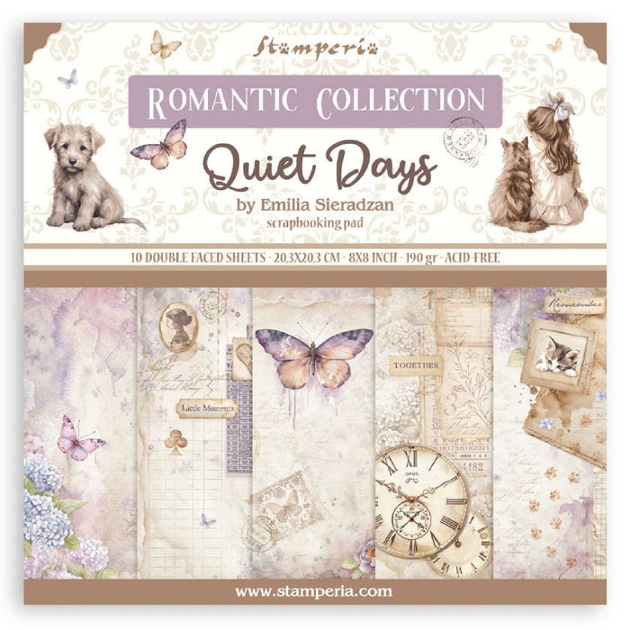 Stamperia Quiet Days 8" x 8" Scrapbooking Paper Pad