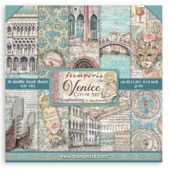 Stamperia Venice City Of Art 8" x 8" Scrapbooking Paper Pad