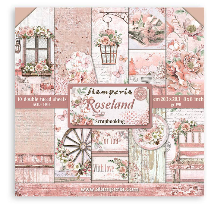 Stamperia Roseland 8" x 8" Scrapbooking Paper Pad