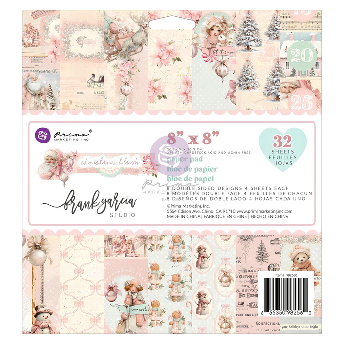 Prima Marketing Christmas Blush  8" x 8" Paper Pad