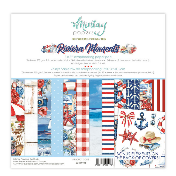 Mintay Riviera Moments 8" x"8 Paper Pad