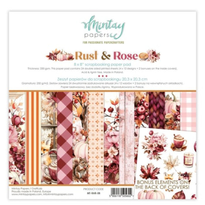 Mintay Rust & Rose 8" x"8 Paper Pad