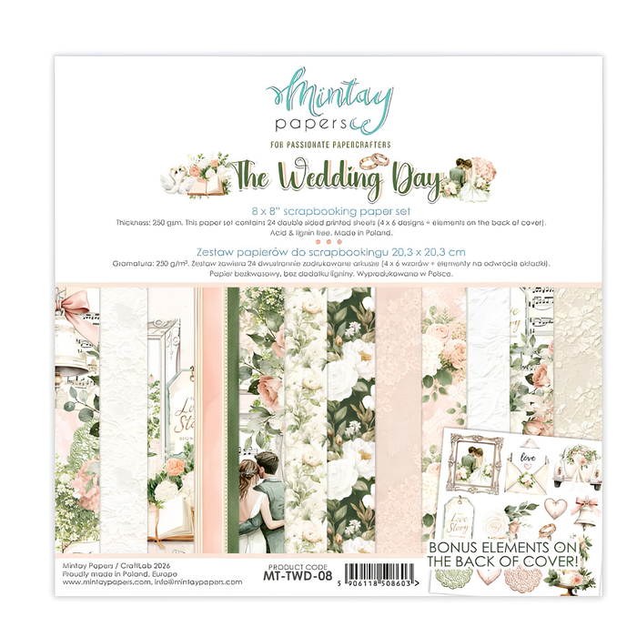 Mintay The Wedding Day 8" x"8 Paper Set