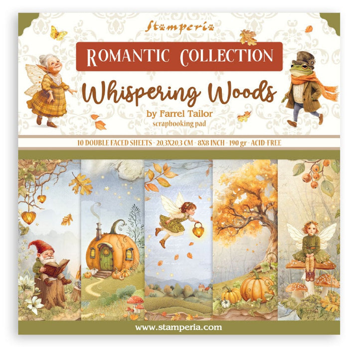 Stamperia Whispering Woods 8" x 8" Scrapbooking Paper Pad