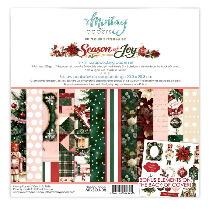 Mintay Season Of Joy 8" x"8 Paper Set