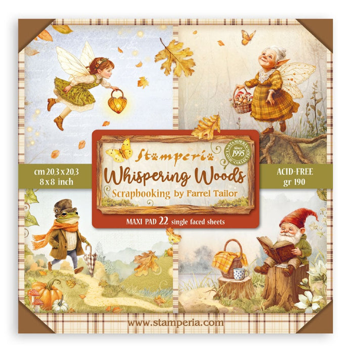 Stamperia Whispering Woods 8" x 8" Single Faced Maxi Paper Pad