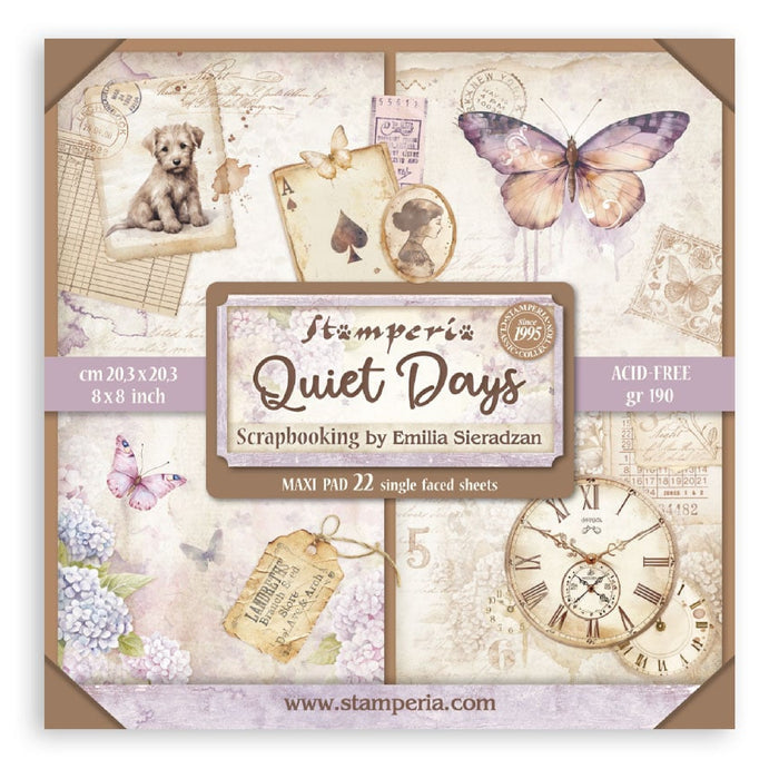 Stamperia Quiet Days 8" x 8" Single Faced Maxi Paper Pad