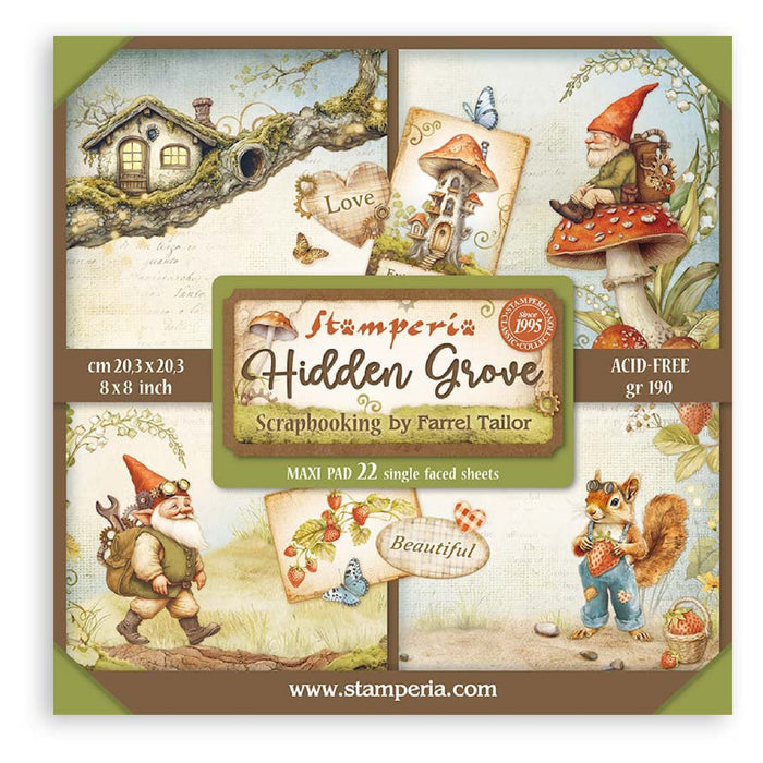 Stamperia Hidden Grove 8" x 8" Single Faced Maxi Paper Pad