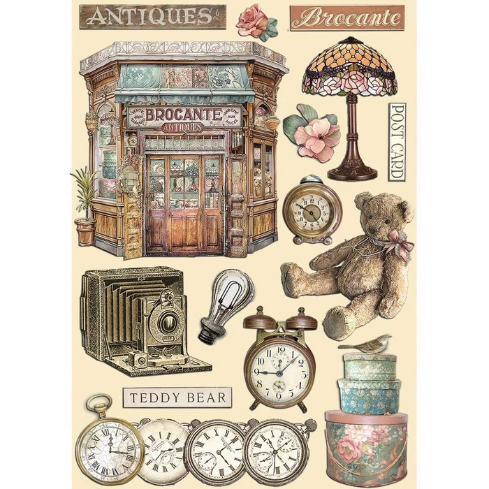 Stamperia Brocante A5 Colored Wooden Shapes