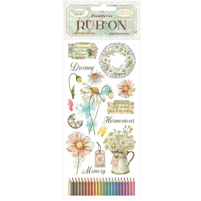Stamperia Daisy Art Rub - On Harmonious