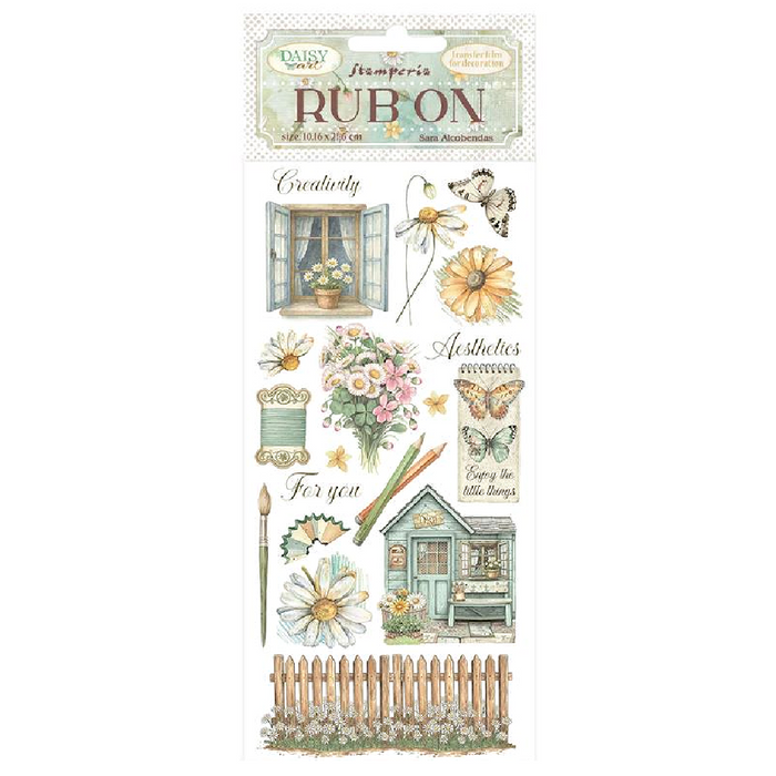 Stamperia Daisy Art Rub - On Cottage