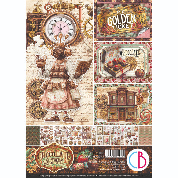 Ciao Bella Paper Chocolate Wanderlust A4 Scrapbooking Paper Set