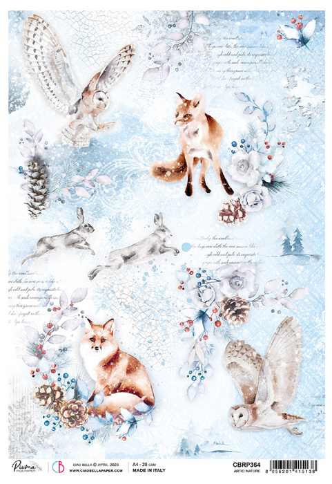 Ciao Bella Winter Journey A4 Rice Paper (Artic Nature)