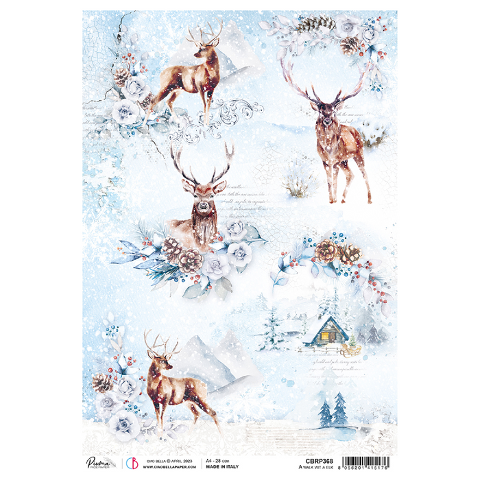 Ciao Bella Winter Journey A4 Rice Paper (A Walk With A Elk)
