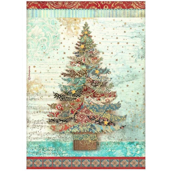 Stamperia Christmas Greetings Art A4 Rice Paper Tree
