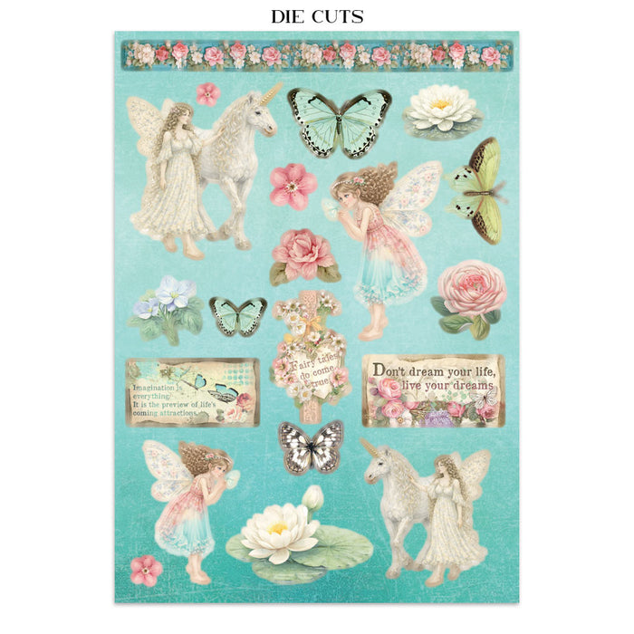 Stamperia Paper Wonderland Junk Journal Stickers Cut-outs Backgrounds