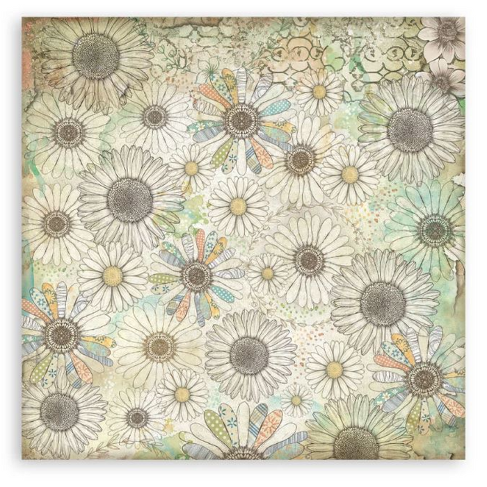 Stamperia Daisy Art 8" x 8" Single Faced Maxi Paper Pad