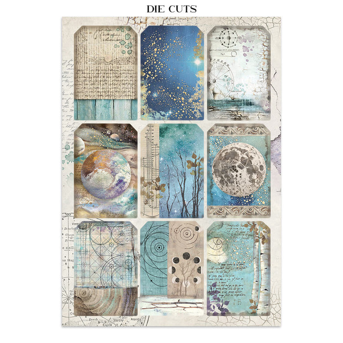 Stamperia Paper Cosmos Infinity Junk Journal Stickers Cut-outs Backgrounds