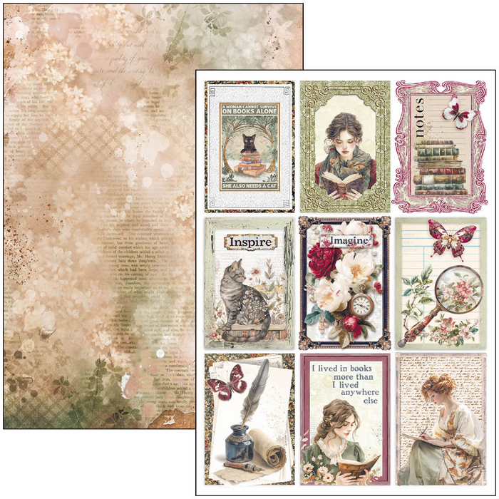 Ciao Bella Book Lovers A4 Scrapbooking Paper Set