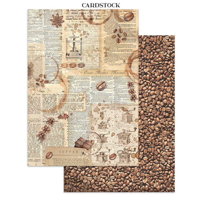 Stamperia Coffee & Chocolate Junk Journal Stickers Cut-outs Backgrounds