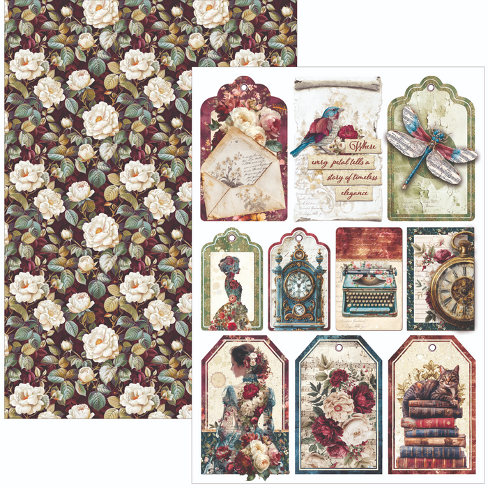 Ciao Bella Paper Bohemian Burgundy A4 Scrapbooking Paper Set