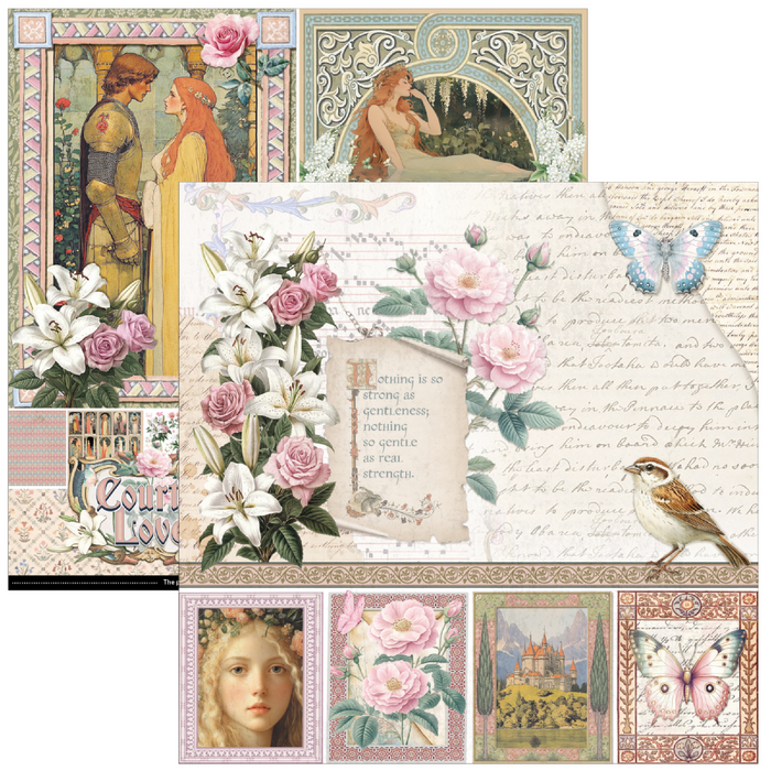 Ciao Bella Paper Courtly Love 8" x 8" Scrapbooking Paper Set