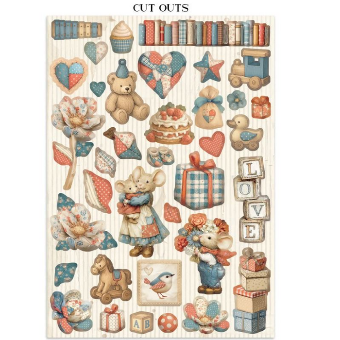 Stamperia Family Junk Journal Stickers Cut-outs Backgrounds