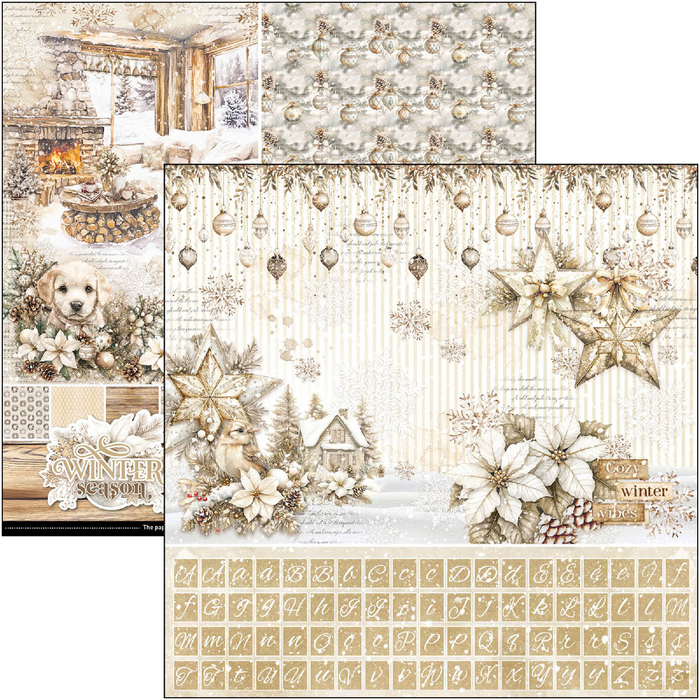 Ciao Bella Winter Season 12" x 12" Patterns Scrapbooking Paper Set