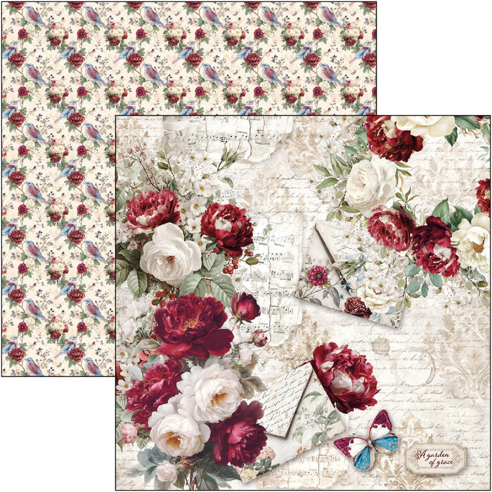 Ciao Bella Paper Bohemian Burgundy 8" x 8" Scrapbooking Paper Set