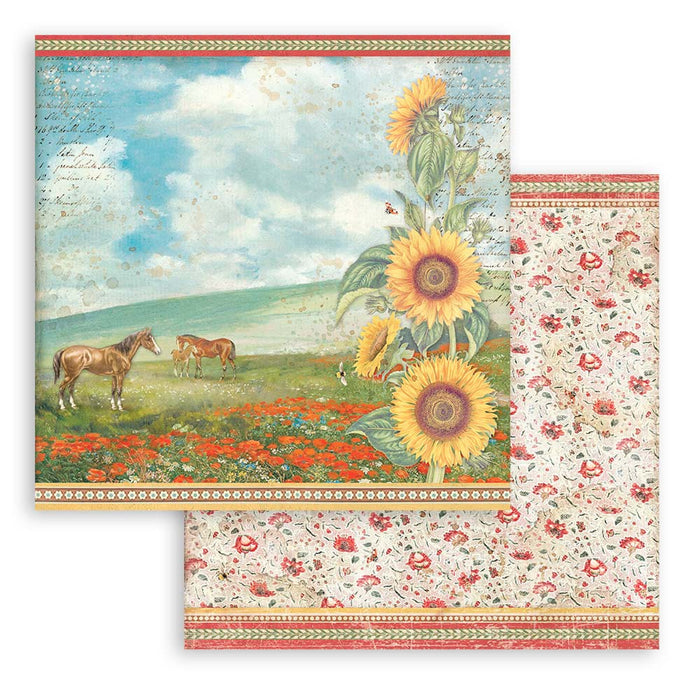 Stamperia Sunflower Art 8" x 8" Scrapbooking Paper Pad
