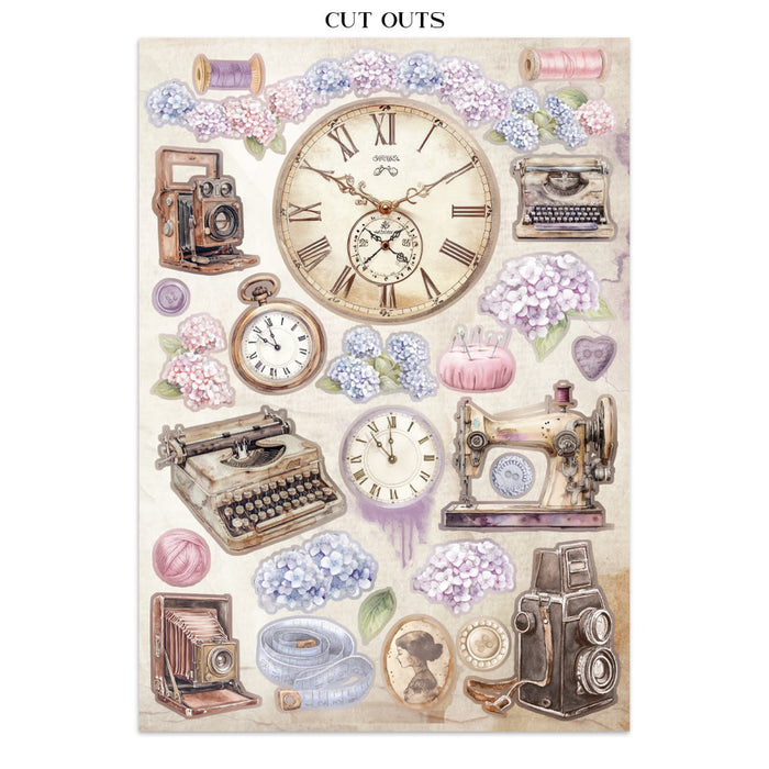 Stamperia Quiet Days Junk Journal Stickers Cut-outs Backgrounds