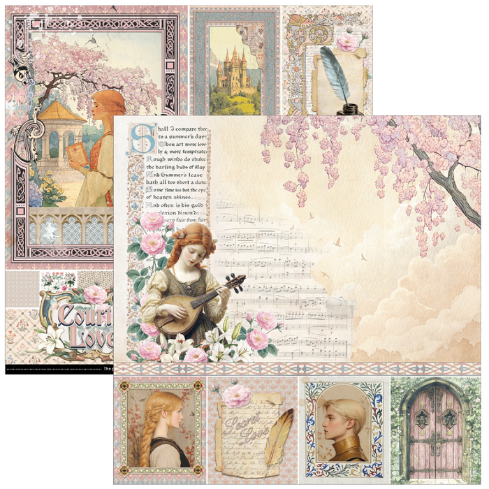Ciao Bella Paper Courtly Love 12" x 12" Scrapbooking Paper Set