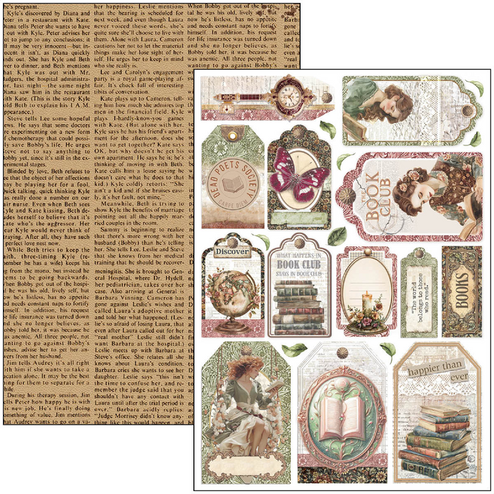 Ciao Bella Book Lovers A4 Scrapbooking Paper Set