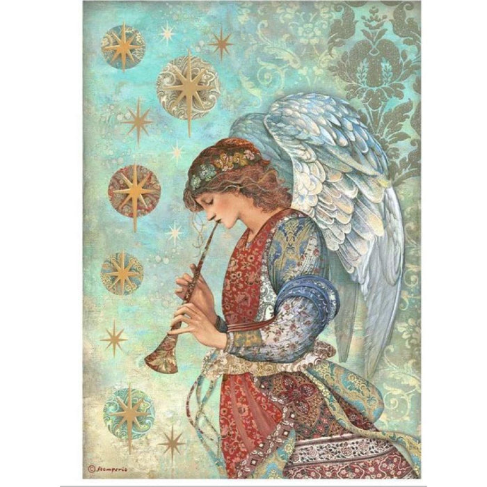 Stamperia Christmas Greetings Art A4 Rice Paper Angel