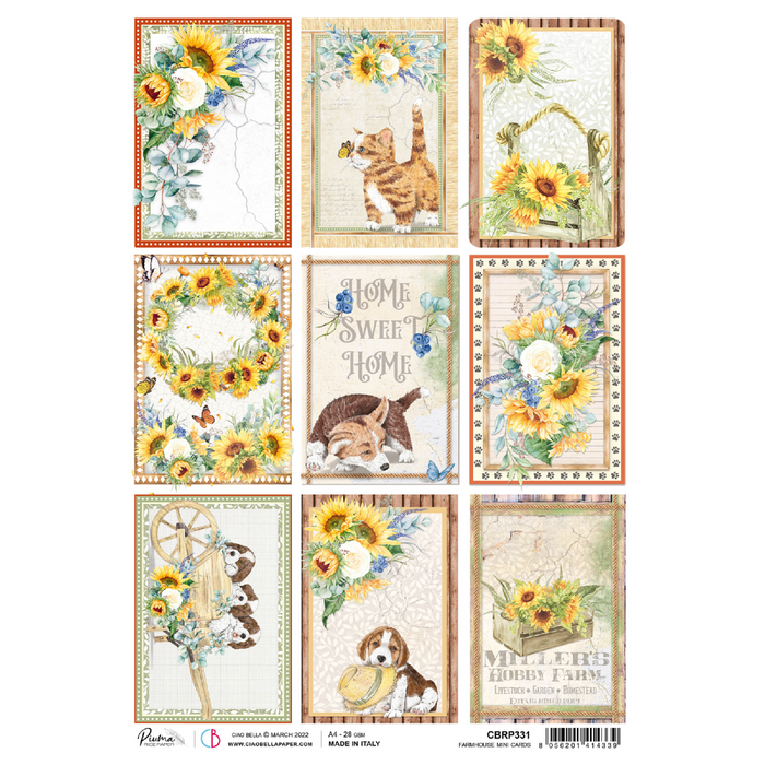 Ciao Bella Farmhouse Garden A4 Rice Paper (Mini Cards)