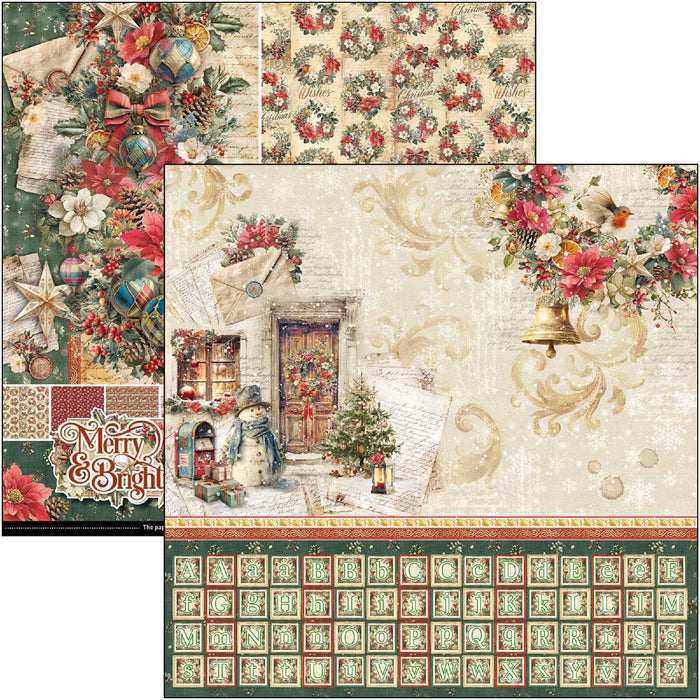 Ciao Bella Paper Merry & Bright 12" x 12" Patterns Scrapbooking Paper Set
