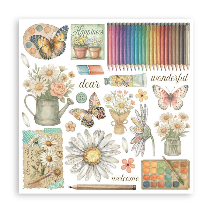 Stamperia Daisy Art Rub On Transfers - Assorted Pack