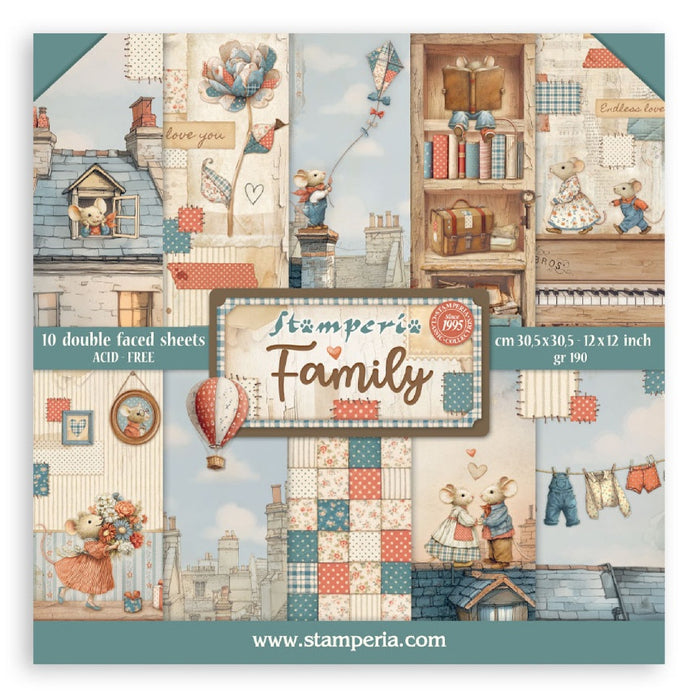 Stamperia Family 12" x 12" Scrapbooking Paper Pad