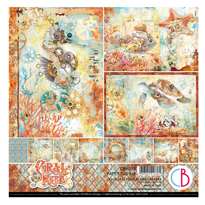 Ciao Bella Coral Reef 8" x 8" Scrapbooking Paper Set