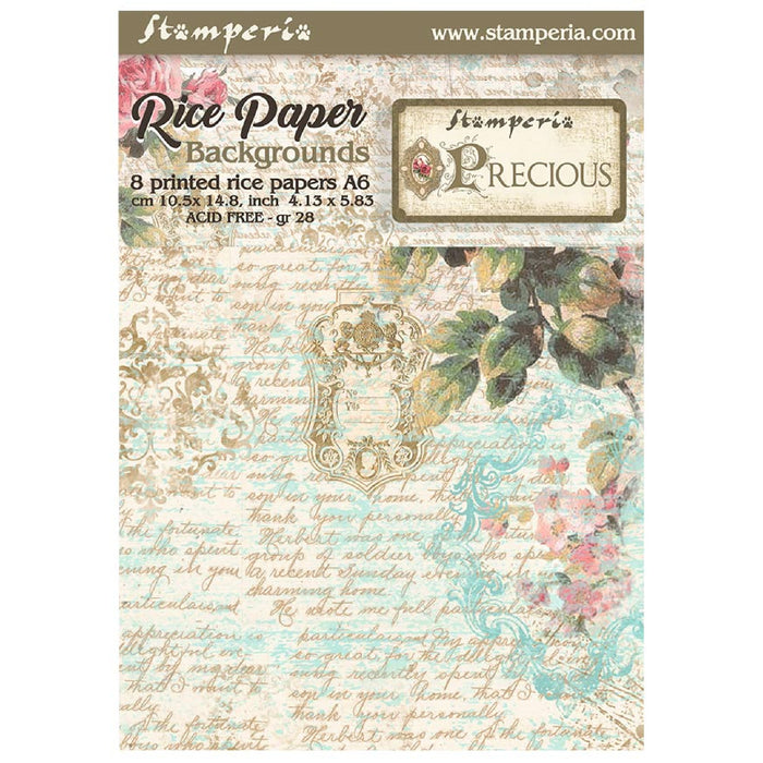 Stamperia Precious A6 Rice Paper Backgrounds Pack